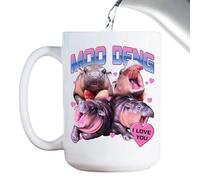 Cute HippoPattern Ceramic Mug - High Temperature Resistant Milk Cup, Stylish Printed HippoMug Coffee Tea Beverage | Morning Coffee Ritual, Desk Drinkware Upgrade for HippoLover, Dishwasher Safe Cup