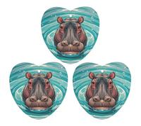 Cute Hippopotamus Car Air Freshener, 3 Pcs Love form Hanging Air Freshener Cards, Long Lasting Fragrance Scented Cards for Car, Home, Office Gray-style