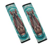 Cute Hippopotamus Car Seat Belt Cover Soft Comfortable Shoulder Seatbelt Pads Cover Seat Belt Pad for Suitable for Car Interior Accessorie