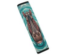Cute Hippopotamus Car Seat Belt Cover Soft Comfortable Shoulder Seatbelt Pads Cover Seat Belt Pad for Suitable for Car Interior Accessorie
