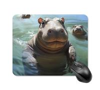Cute Hippos Square Mouse Pad Portable Computer Mousepad with Non-Slip Rubber Base 20 * 25cm Ultra-Thin Gaming Mouse Mat for Computer Laptop Office Desk Accessories