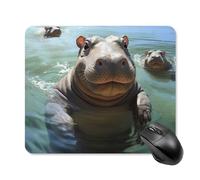 Cute Hippos Square Mouse Pad Portable Computer Mousepad with Non-Slip Rubber Base 25 * 30cm Ultra-Thin Gaming Mouse Mat for Computer Laptop Office Desk Accessories