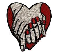 Cute Holding Hand Love Red Heart Art Clothes Decoration Jeans Jacket Clothing Badge Iron on Sew on Embroidered Patch appliqué