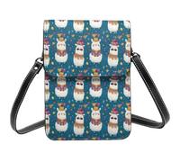 Cute Holiday Alpacas Print Small Crossbody Bags for Women, Small Purses Leather Cell Phone Cross Body Bag