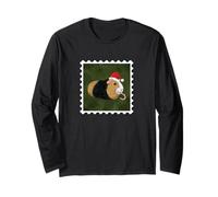 Cute Holiday Guinea Pig with Santa hat and Candy Cane Long Sleeve T-Shirt