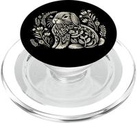 Cute Holland Lop Rabbit Botanical Cottagecore Floral Bunny PopSockets PopGrip for MagSafe