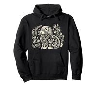 Cute Holland Lop Rabbit Botanical Cottagecore Floral Bunny Pullover Hoodie