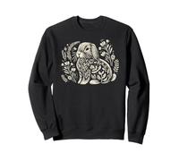 Cute Holland Lop Rabbit Botanical Cottagecore Floral Bunny Sweatshirt