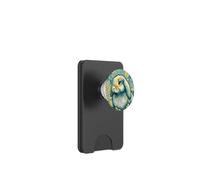 Cute Holland Lop Rabbit Bunny Botanical Teal / Yellow Floral PopSockets PopWallet for MagSafe