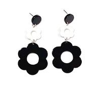Cute Hollow Flower Dangle Earrings Vintage Resin Flower Daisy Earrings 60S 70S Party Jewelry Mother's Day/Valentien's Day Gift for Women, Metal Resin, resin