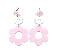 Cute Hollow Flower Dangle Earrings Vintage Resin Flower Daisy Earrings 60S 70S Party Jewelry Mother's Day/Valentien's Day Gift for Women, Metal Resin, resin