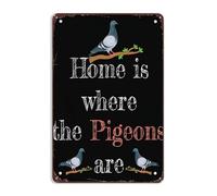 Cute Homing Pigeon Racing Coo Breed Grow Animals Tin Sign Bathroom Man Cave Bedroom Garden Home Office Kitchen Funny Wall Decor Gift 8x12 Inch