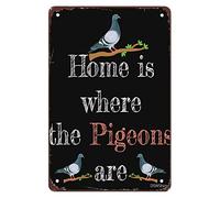 Cute Homing Pigeon Racing Coo Breed Grow Animals Tin Sign Bathroom Man Cave Bedroom Garden Home Office Kitchen Funny Wall Decor Gift 8x12 Inch