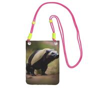 Cute Honey Badger Print Crossbody Bag For Women, Mini Phone Purses, Cute Phone Wallet, For Hiking Travel Gift