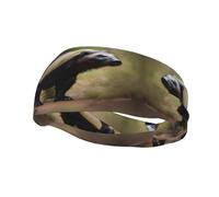 Cute Honey Badger Running Headbands for Men Sweatbands Sports Sweat Bands Mens Workout Thin Fitness Gym Yoga