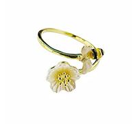 Cute Honey Bee CZ Daisy Flower Adjustable Statement Open Wrap Band Finger Rings Women Teen Girls Dainty Fashion 925 Sterling Silver 14K Gold Plated Shell Pearl Tail Ring Delicate Jewelry Gifts