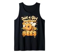 Cute Honey Bee Girl Nature Bee Lover Aesthetic Design Tank Top