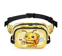 Cute Honey Bee Waist Bag Multifunction Pack for Travel Sport Running Fanny Pack Bumbag Pouch Purse Belt Bag for Women Men Kids Girls Boys