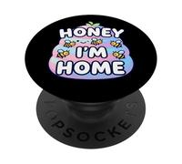 Cute Honey I'm Home Beehive Pun PopSockets Adhesive PopGrip