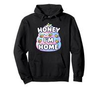 Cute Honey I'm Home Beehive Pun Pullover Hoodie