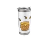 Cute Honey Pot with Bees Hand Drawn Honey Design Stainless Steel Insulated Tumbler