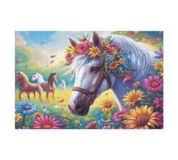 Cute Horse 1000 Piece Jigsaw Puzzle for Adults Magical Cosmic Creatures Jigsaw Cozy Night In Activity Colourful Challenge Great Gift for Puzzle Lovers Stress Reliever 1000 PCS