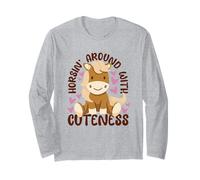 Cute Horse Animal Realistic Horse Lover Artistic Men Women Long Sleeve T-Shirt