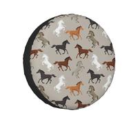 Cute Horse Christmas Tire Cover Universal Fit For Trailer,Rv,Car,Truck,Suv,Jeep,Waterproof Dustproof