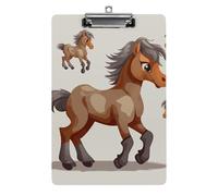 Cute Horse Clipboard for Office, Home, Acrylic A4 Clipboard with Stainless Steel Hanging Holes, Durable Clipboards for Notes, Exams, Sheet Music 12.5" X 8.5"
