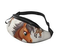 Cute Horse Fanny Pack for Men Women, Waterproof Sports Waist Bag Fashion Belt Bag Crossbody Bags Hip Bum Bag with Adjustable Strap Large Sling Bag Purse for Travel Hiking