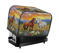 Cute Horse Flowers Toaster Cover 2 Slice Toaster Cover, Dust Cover Kitchen Small Appliance Cover