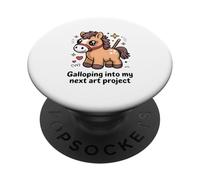 Cute Horse Galloping Into My Next Art Project PopSockets Adhesive PopGrip