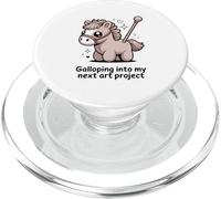 Cute Horse Galloping Into My Next Art Project PopSockets PopGrip for MagSafe