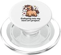 Cute Horse Galloping Into My Next Art Project PopSockets PopGrip for MagSafe