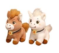 Cute Horse Plush Toy - 7.87 Inch Big Eye Stuffed Doll for Girls, Soft with Plashes Horses for Playroom, Bedroom, Nursery, Classroom, Bookshelves, Holiday Decorations Easter, Christmas
