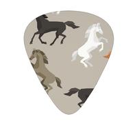 Cute Horse Print,12 Pcs Guitar Pick,3 Different Thickness Plectrums for Acoustic Guitar Bass Ukulele (0.46mm 0.96mm 0.71mm)