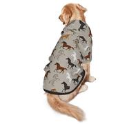 Cute Horse Print Dog Hoodie Pet Sweatshirt, Warm, Soft And Breathable Hooded Clothes For Medium To Large Dogs, Easy-To-Wear Design, For Winter And Fall