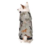Cute Horse Print Dog Hoodie Sweatshirt For Small Dogs, Warm, Soft And Breathable Pet Clothes, Easy To Wear Jumper For Winter And Fall Warm