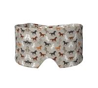 Cute Horse Print Sleep Eye and Ear Muffs Mask - Adjustable Yoga Travel Headband, Keep Warm Shading Comfortable Aid