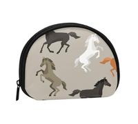 Cute Horse Print, Women's Storage Bag Shell Makeup Bag Small Coin Purse Shell Change Pouch