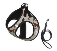 Cute Horse Printing Dog Summer Harness With Leash Set,Adjustable And Reflective Step-In Puppy Pet Vest Harnesses