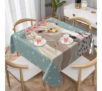 Cute Horse Square Tablecloth 145x145 cm Flower Animal Table Clothes Indoor Outdoor Washable Table Covers for Kitchen Wedding Restaurant Buffet Party Decor