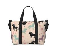 Cute Horse Travel Tote Bag Unisex, Water-Resistant Weekend Gym Bag, Large Capacity Adjustable Shoulder Strap Travel Bag
