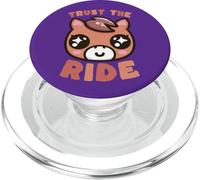Cute Horse Trust The Ride Motivational Art PopSockets PopGrip for MagSafe