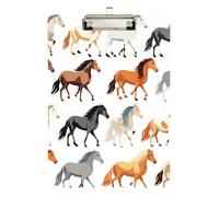 Cute Horse White Clipboard Acrylic Writing Board Standard A4 Letter Size Clipboards, 12.5 x 9 Inches Silver Clip