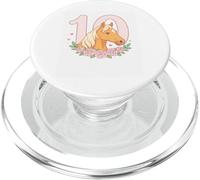 Cute Horse With Flowers 10th Birthday Horse Design Ten BDay PopSockets PopGrip for MagSafe