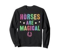 Cute HORSES ARE MAGICAL Equestrian Farm Cowgirl Gallop Team Sweatshirt