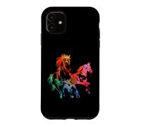 Cute Horses colorful drawing Horse silouhette Case for iPhone 11