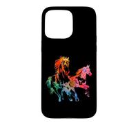 Cute Horses colorful drawing Horse silouhette Case for iPhone 15 Pro Max