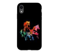 Cute Horses colorful drawing Horse silouhette Case for iPhone XR